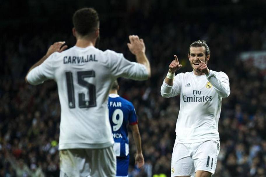 Bale si complimenta con Carvajal. Afp